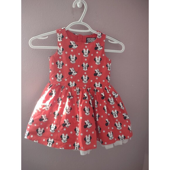 Disney Other - Disney Store Mickey Minnie Mouse Tutu Tulle Red Sleeveless Dress Sz 3 Polka Dot